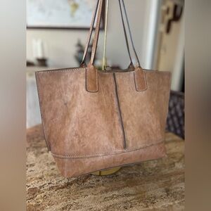 FRYE LUCY TAN TOTE
